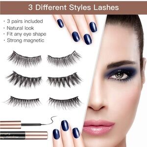 Brightup | 3 pair of magnetic eyelashes and eyeliner, NEW
